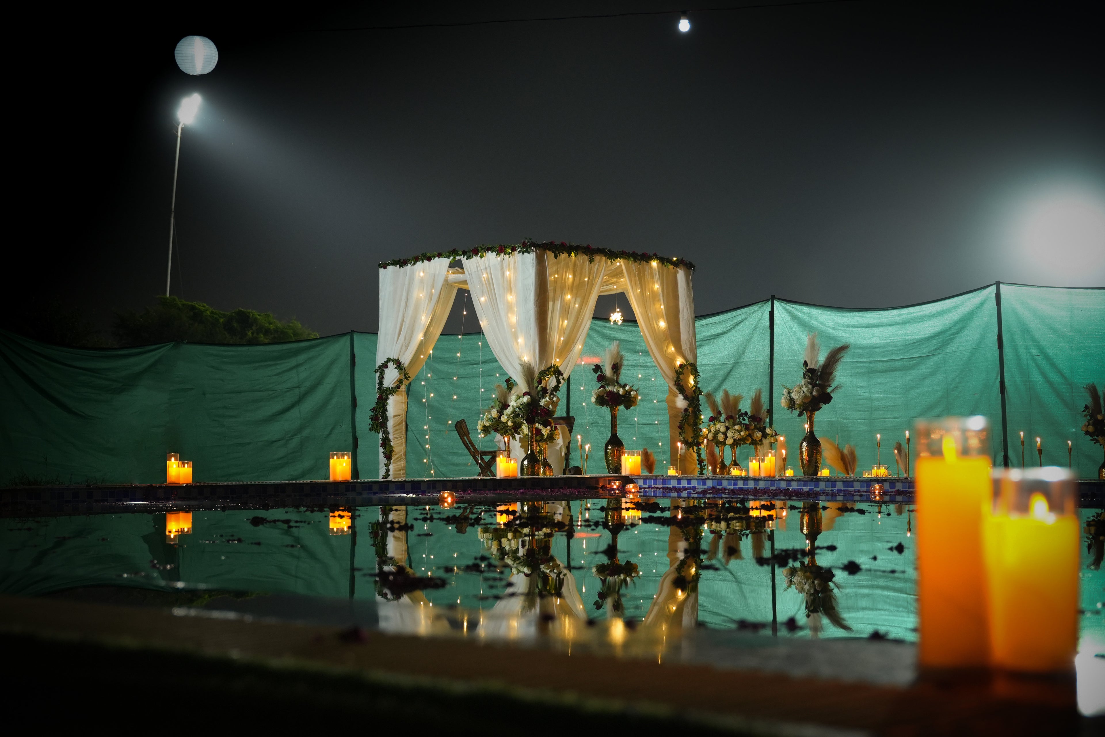 Romantic Poolside Dining Experience