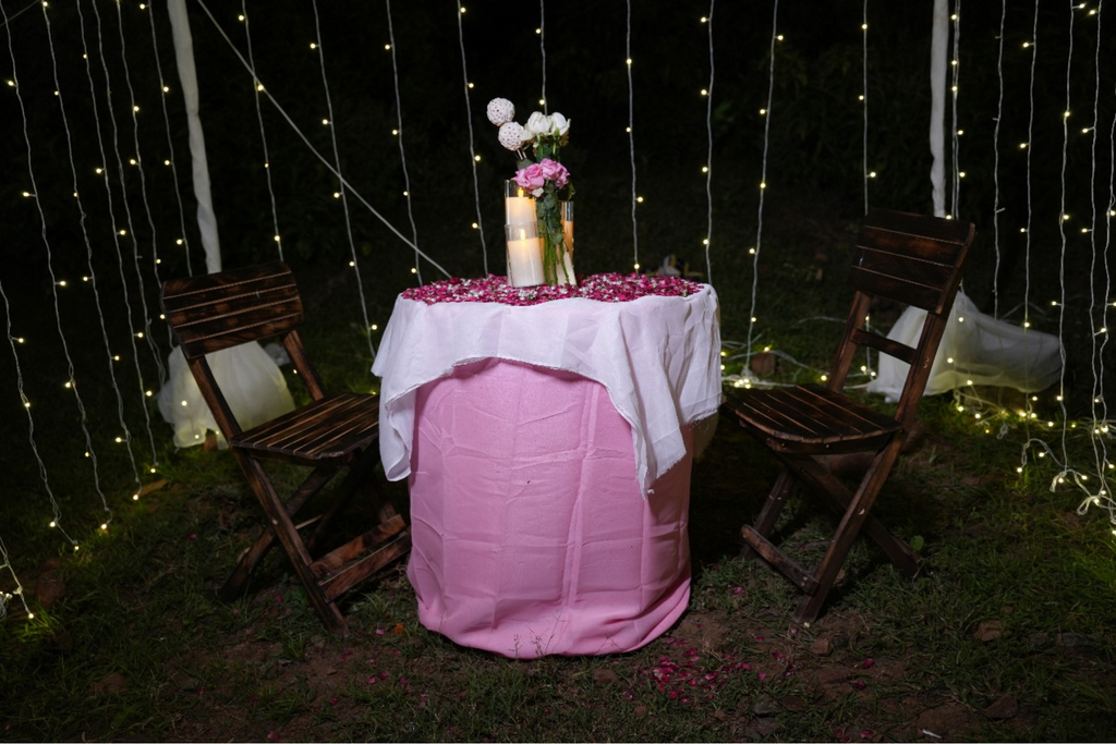 Heart of Lights Proposal Experience With Waterfall View