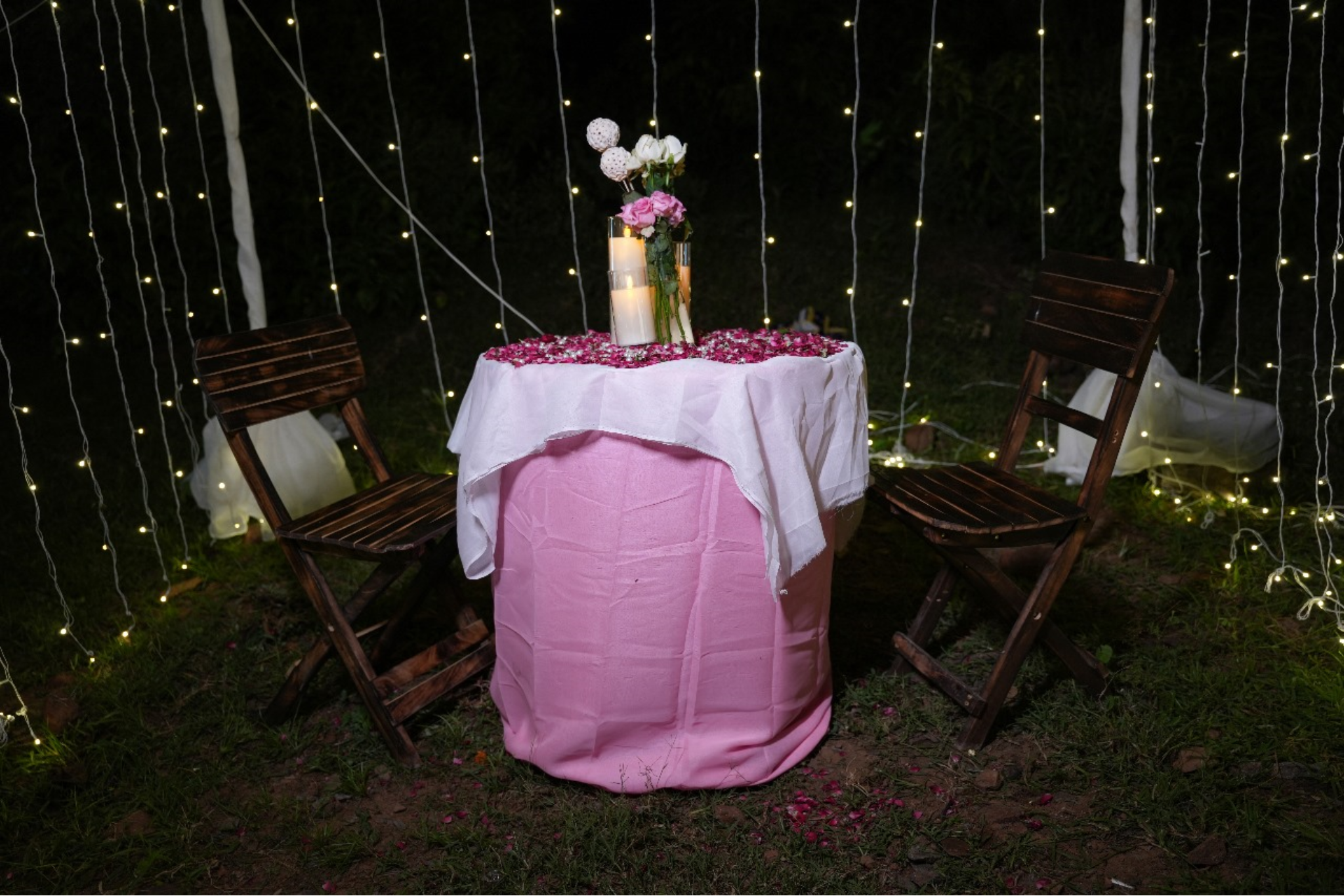 Heart of Lights Proposal Experience With Waterfall View