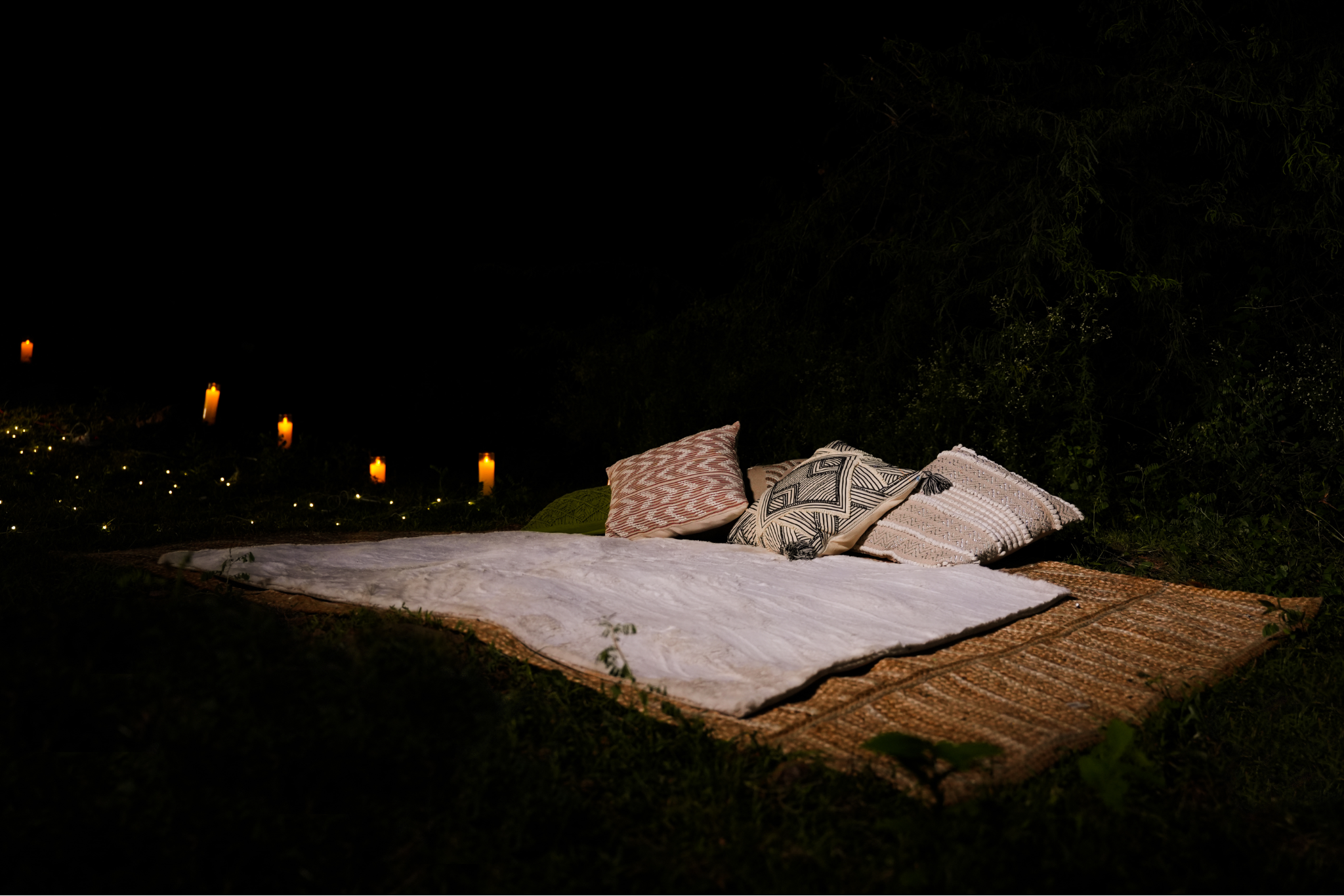 Romantic Movie Night Proposal With Waterfall View