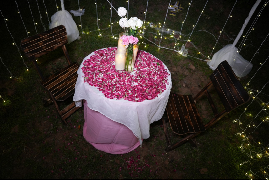 Heart of Lights Proposal Experience With Waterfall View