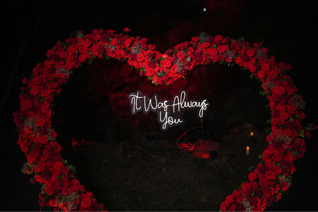 Romantic Movie Night Proposal With Waterfall View