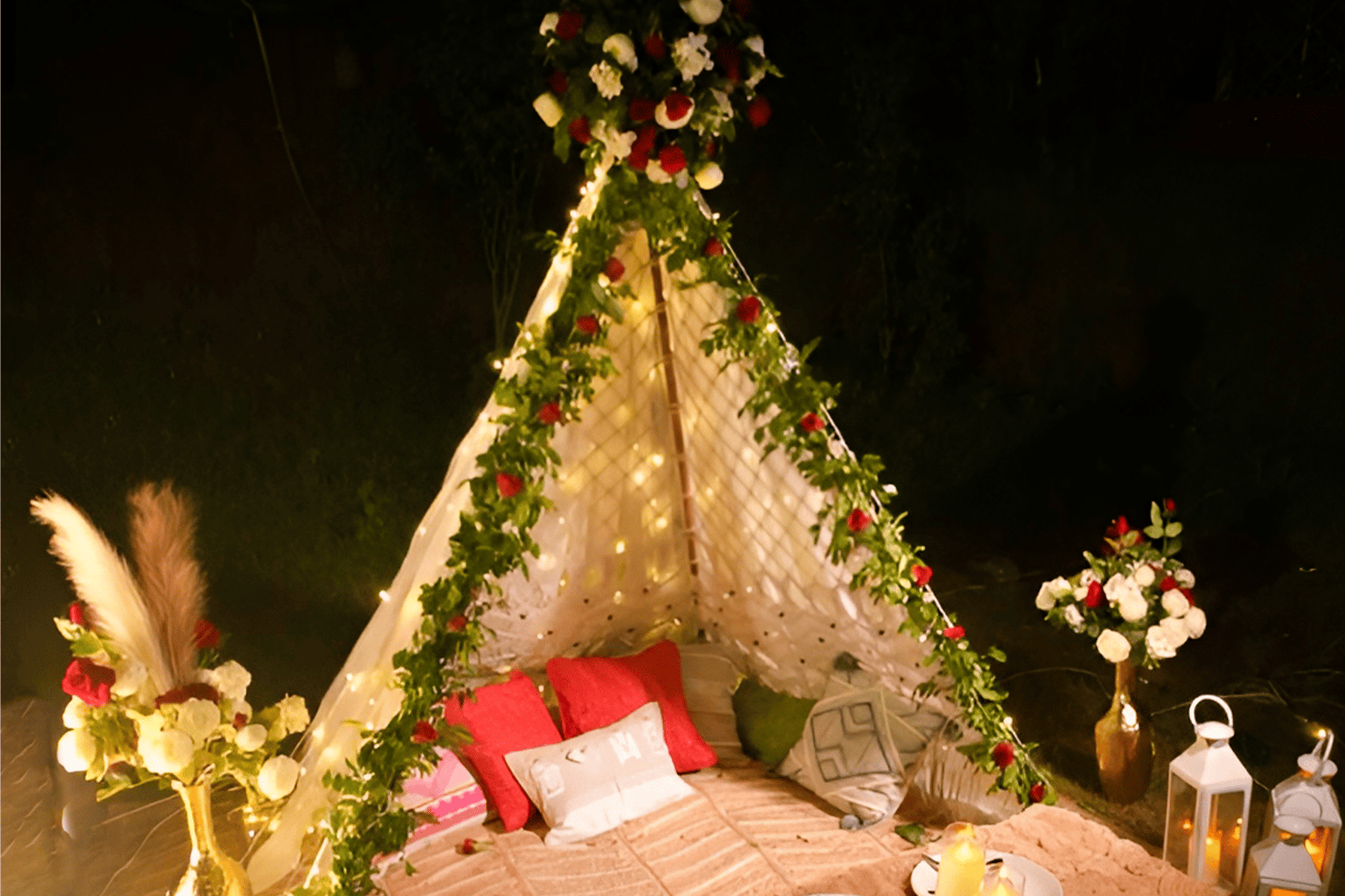 Starlit Fairy Light Canopy Private Dinner