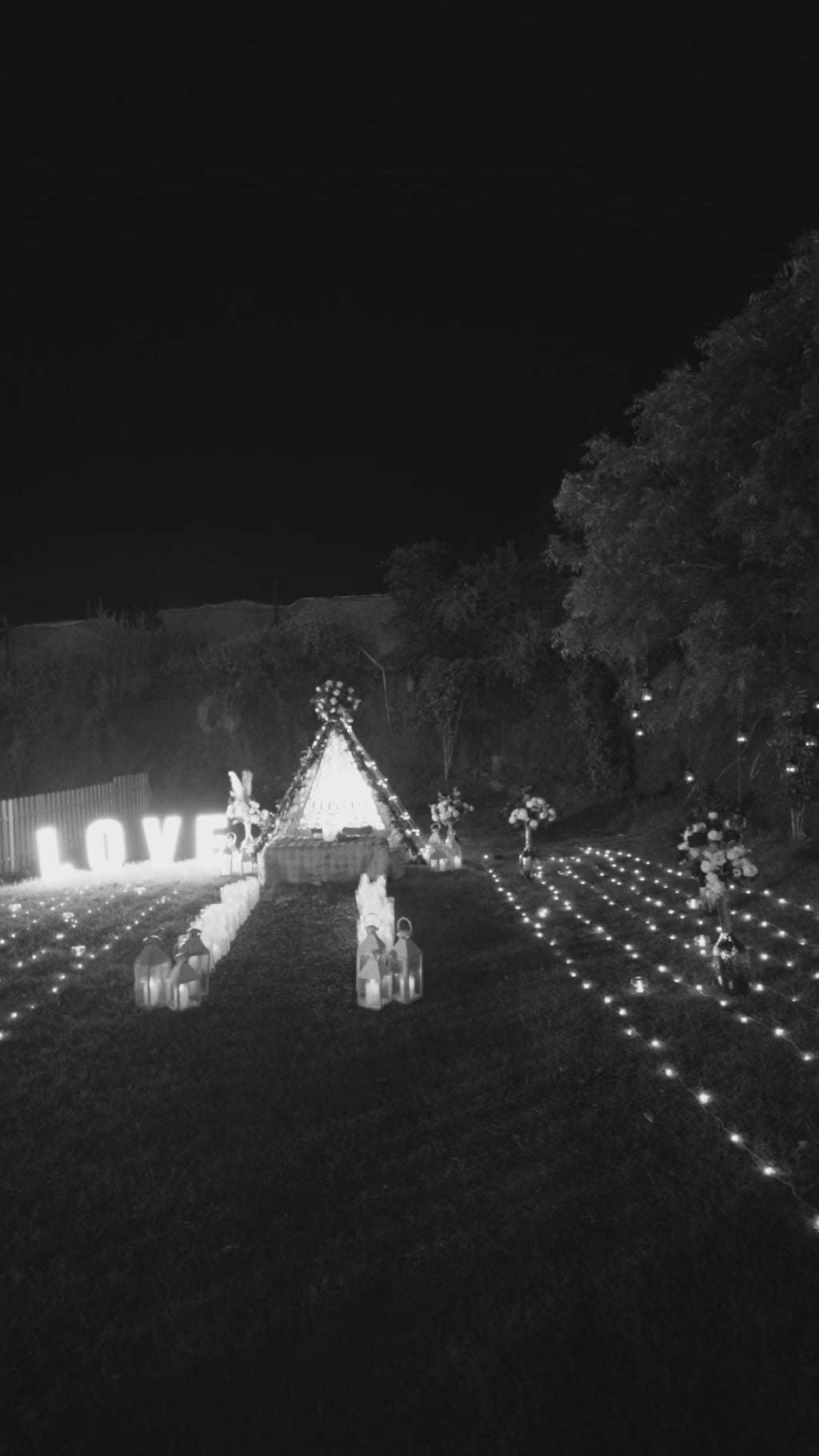 Starlit Fairy Light Canopy Private Dinner