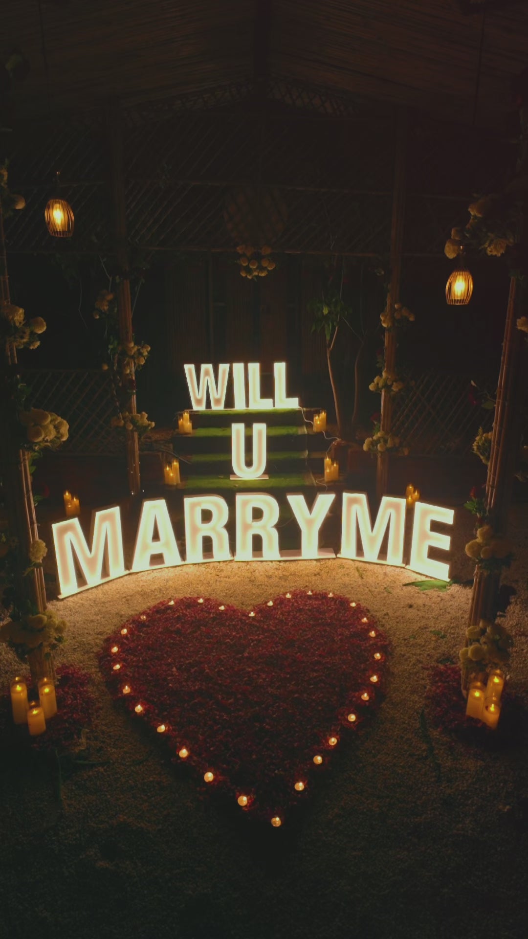 Lit ‘Will You Marry Me’ Cabana